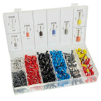 Alat za Krimpanje Kabelskih Stopica 0.25-10 mm2 s 1200 Čahura i Organizatorom, Crno-Narančasti, 17 x 7.2 cm