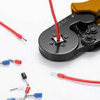 Alat za Krimpanje Kabelskih Stopica 0.25-10 mm2 s 1200 Čahura i Organizatorom, Crno-Narančasti, 17 x 7.2 cm