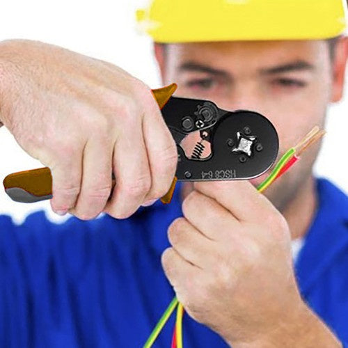 Alat za Krimpanje Kabelskih Stopica 0.25-10 mm2 s 1200 Čahura i Organizatorom, Crno-Narančasti, 17 x 7.2 cm