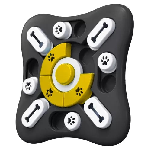 Interaktivna Igračka za Pse s Posudom za Usporavanje Jedenja 25.5 x 25.5 x 2.5 cm Crno-Žuto-Bijela