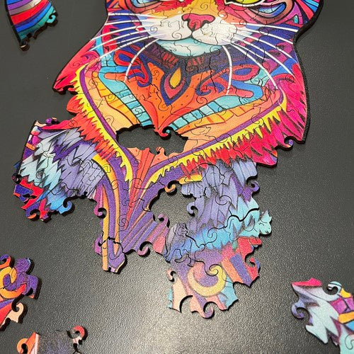 Drvena Slagalica Mačka 38 x 24 cm, 130 Dijelova, Višebojna