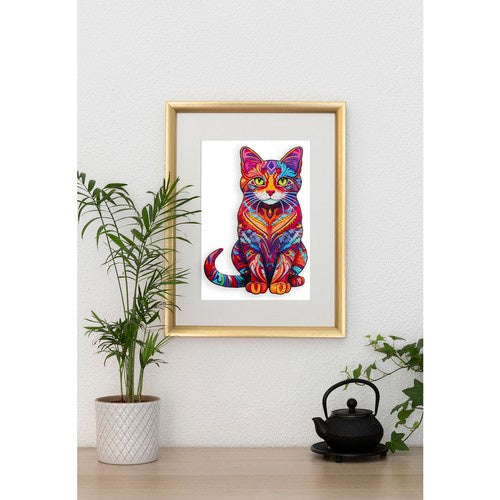 Drvena Slagalica Mačka 38 x 24 cm, 130 Dijelova, Višebojna