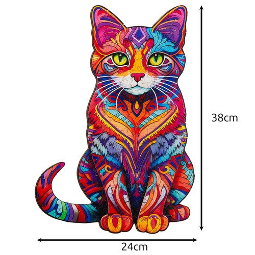 Drvena Slagalica Mačka 38 x 24 cm, 130 Dijelova, Višebojna