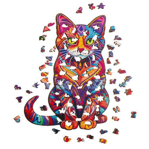 Drvena Slagalica Mačka 38 x 24 cm, 130 Dijelova, Višebojna