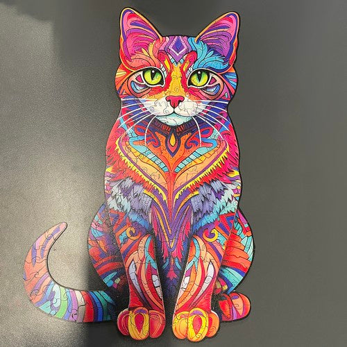 Drvena Slagalica Mačka 38 x 24 cm, 130 Dijelova, Višebojna