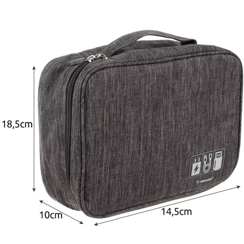 Putni Organizator za Kablove i Punjače 25 x 20 x 10 cm Sivi