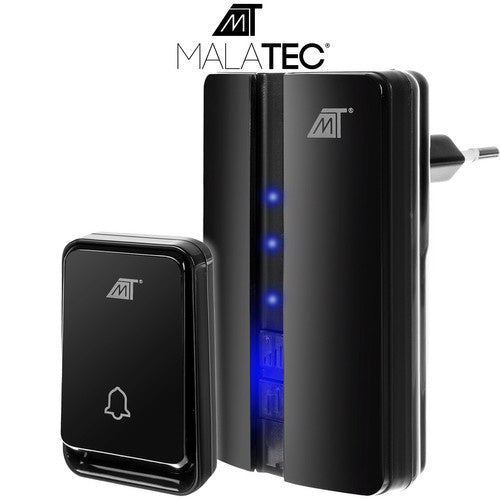 Bežično Vodootporno Zvono za Vrata Crno 8.5 x 5 x 2 cm