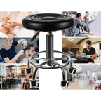 Frizerski Stolac s Kotačićima, Crni, Podesive Visine 43-54 cm