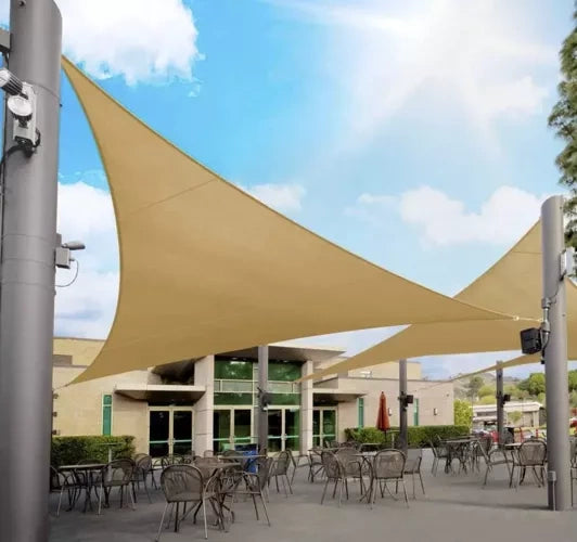 Trokutasta Tenda za Hlad 4x4x4 m Bež