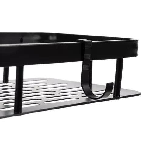 Aluminijska Polica za Kupaonicu 2 Komada Crna 30 x 13 x 4.7 cm