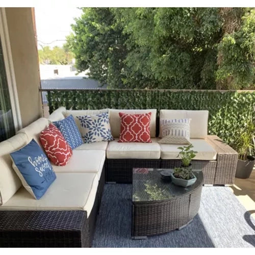 Umjetna Živica za Balkon 3 m Zelena 6 Panela 300 x 50 cm