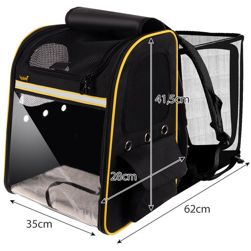 Ruksak za Prijenos Mačke ili Psa s Prozračnom Terasom 35 x 41.5 x 28 cm