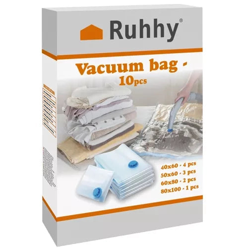 Set Vakuumskih Vrećica, 10 Komada, 4 Veličine, Prozirno/Plavo