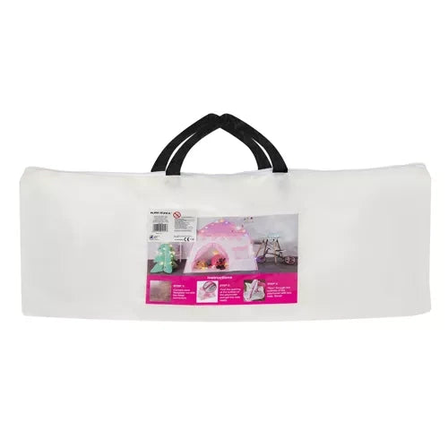 Dječji Šator Kućica s Lampicama 126 x 130 x 90 cm Rozo-Bijeli