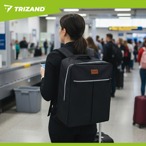 Putni Ruksak za Ručnu Prtljagu s Kozmetičkom Torbicom 38x24x18 cm Crni