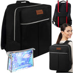 Putni Ruksak za Ručnu Prtljagu s Kozmetičkom Torbicom 38x24x18 cm Crni