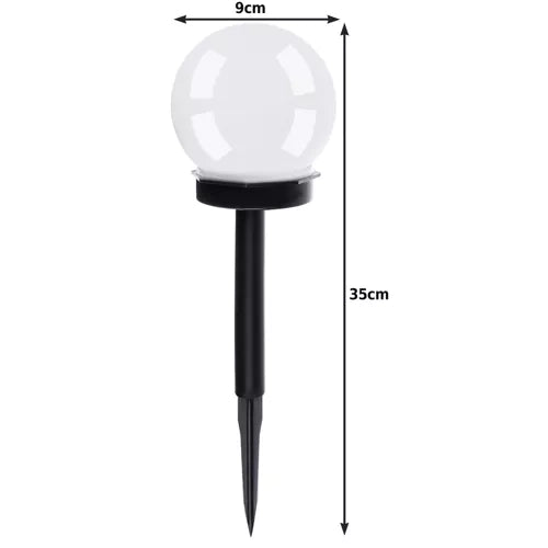 Solarna Vrtna Lampa Kugla Set 6 Komada 35 x 9 cm Hladno Bijela IP44