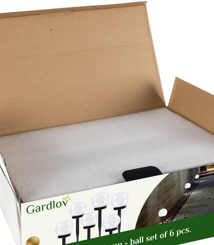 Solarna Vrtna Lampa Kugla Set 6 Komada 35 x 9 cm Hladno Bijela IP44