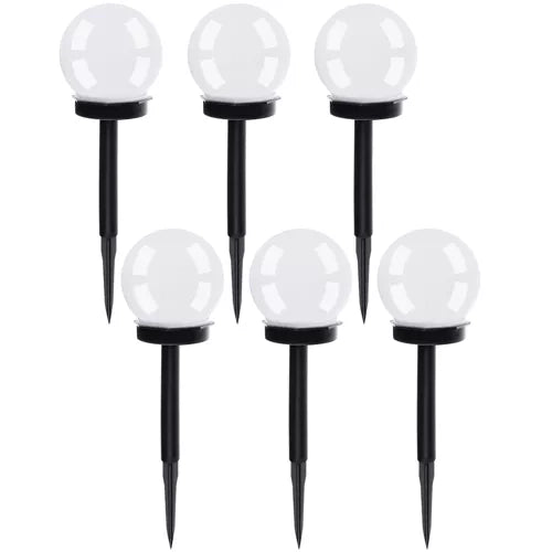 Solarna Vrtna Lampa Kugla Set 6 Komada 35 x 9 cm Hladno Bijela IP44
