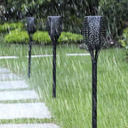 Set Solarnog Vrtne Baklje s Efektom Plamena, 4 Komada, 7 x 51 cm, Toplo Bijela