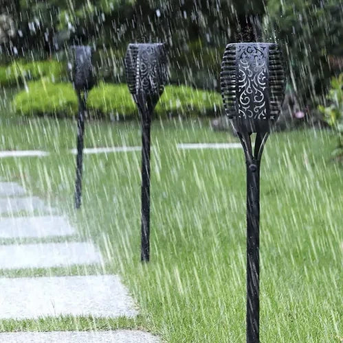 Set Solarnog Vrtne Baklje s Efektom Plamena, 4 Komada, 7 x 51 cm, Toplo Bijela