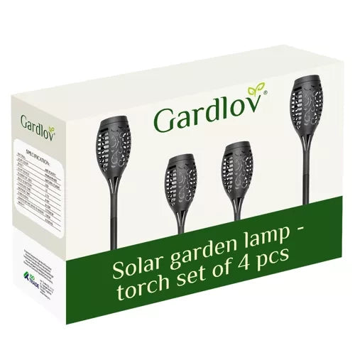 Set Solarnog Vrtne Baklje s Efektom Plamena, 4 Komada, 7 x 51 cm, Toplo Bijela