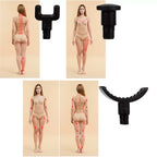 Masažna Pištolj s 8 Masažnih Glava, 6 Razina, Crna, 23 x 6 x 19 cm