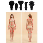 Masažna Pištolj s 8 Masažnih Glava, 6 Razina, Crna, 23 x 6 x 19 cm