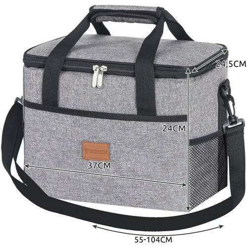 Termo Torba 20L Siva s Dva Umetka za Hlađenje 37 x 24 x 24.5 cm