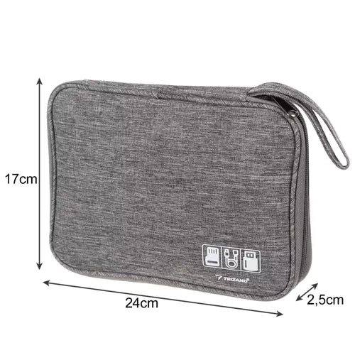 Vodootporni Organizator za Kablove i Punjače 24 x 17 x 2.5 cm Sivi