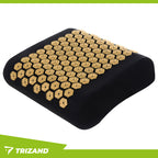 Akupresurna Prostirka s Jastukom i 2 Masažne Loptice 115x40 cm Crno-Zlatna