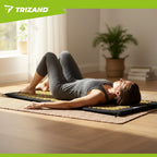 Akupresurna Prostirka s Jastukom i 2 Masažne Loptice 115x40 cm Crno-Zlatna