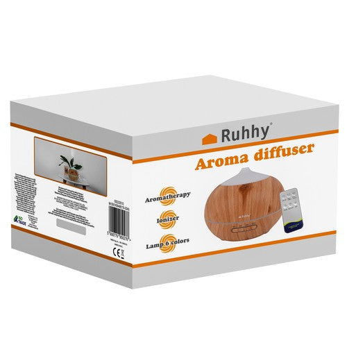 Aroma Difuzor i Ultrazvučni Ovlaživač Zraka 400 ml Svijetlo Smeđi