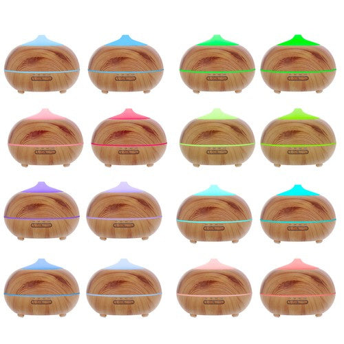 Aroma Difuzor i Ultrazvučni Ovlaživač Zraka 400 ml Svijetlo Smeđi