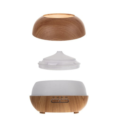 Aroma Difuzor i Ultrazvučni Ovlaživač Zraka 400 ml Svijetlo Smeđi