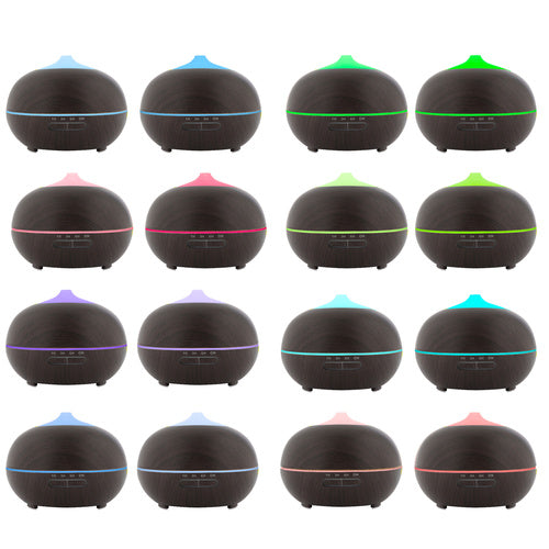 Aroma Difuzor i Ovlaživač Zraka 400ml s LED Svjetlom i Daljinskim, Smeđi