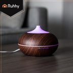 Aroma Difuzor i Ovlaživač Zraka 400ml s LED Svjetlom i Daljinskim, Smeđi