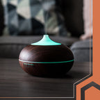 Aroma Difuzor i Ovlaživač Zraka 400ml s LED Svjetlom i Daljinskim, Smeđi