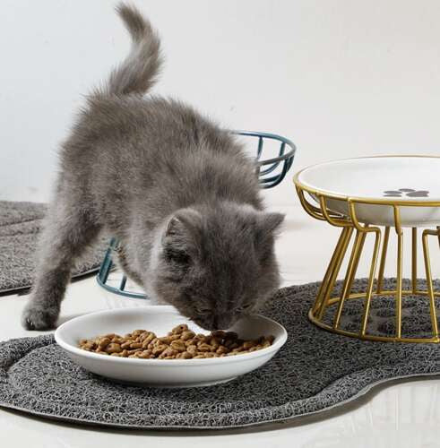 Protuklizna Vodootporna Podloga za Dvije Posude za Pse i Mačke 45 x 26 cm Siva