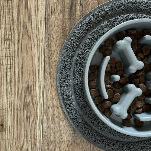 Protuklizna Vodootporna Podloga za Dvije Posude za Pse i Mačke 45 x 26 cm Siva