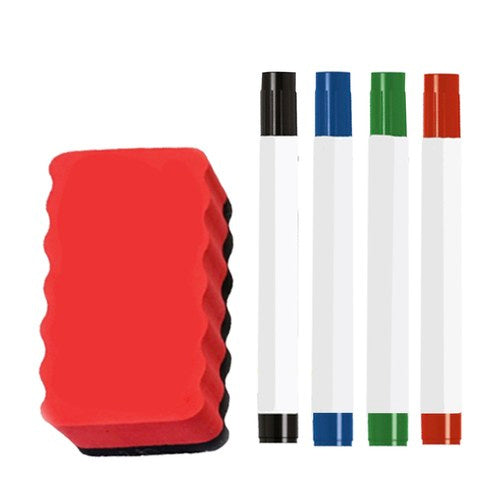 Magnetna Suha Ploča 60x40 cm Bijela s Markerima, Magnetima i Spužvom