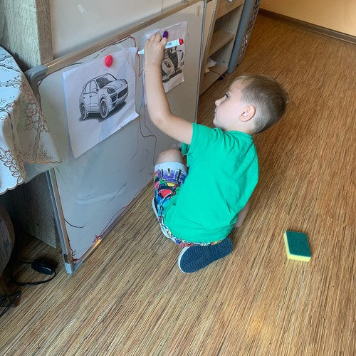 Magnetna Suha Ploča 60x90 cm Bijela s Markerima, Magnetima i Spužvom