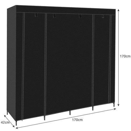 Sklopivi Tekstilni Ormar 170x170 cm Crni