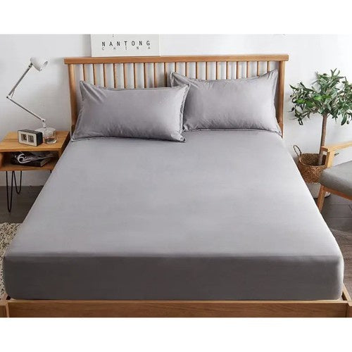 Pamučna Jersey Plahta s Gumom 180x200x20 cm Siva
