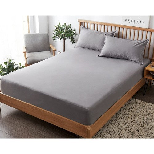 Pamučna Jersey Plahta s Gumom 180x200x20 cm Siva