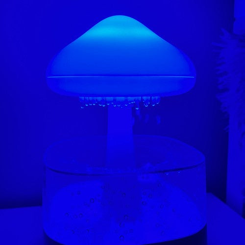 Ovlaživač Zraka s LED Noćnim Svjetlom i Efektom Kiše 26 x 16 x 16 cm Bijeli
