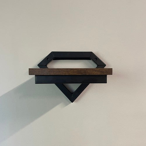 Zidna Polica Loft Stil 19 x 23 x 20 cm Crna MDF/Čelik