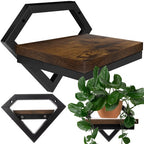 Zidna Polica Loft Stil 19 x 23 x 20 cm Crna MDF/Čelik