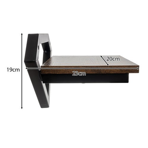 Zidna Polica Loft Stil 19 x 23 x 20 cm Crna MDF/Čelik