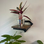 Zidna Polica Loft Stil 19 x 23 x 20 cm Crna MDF/Čelik